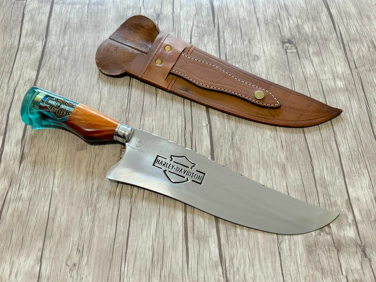 Harley Davidson BBQ knife, Stainless Steel Blade, Hybrid Handle, 380mm, SS10-044