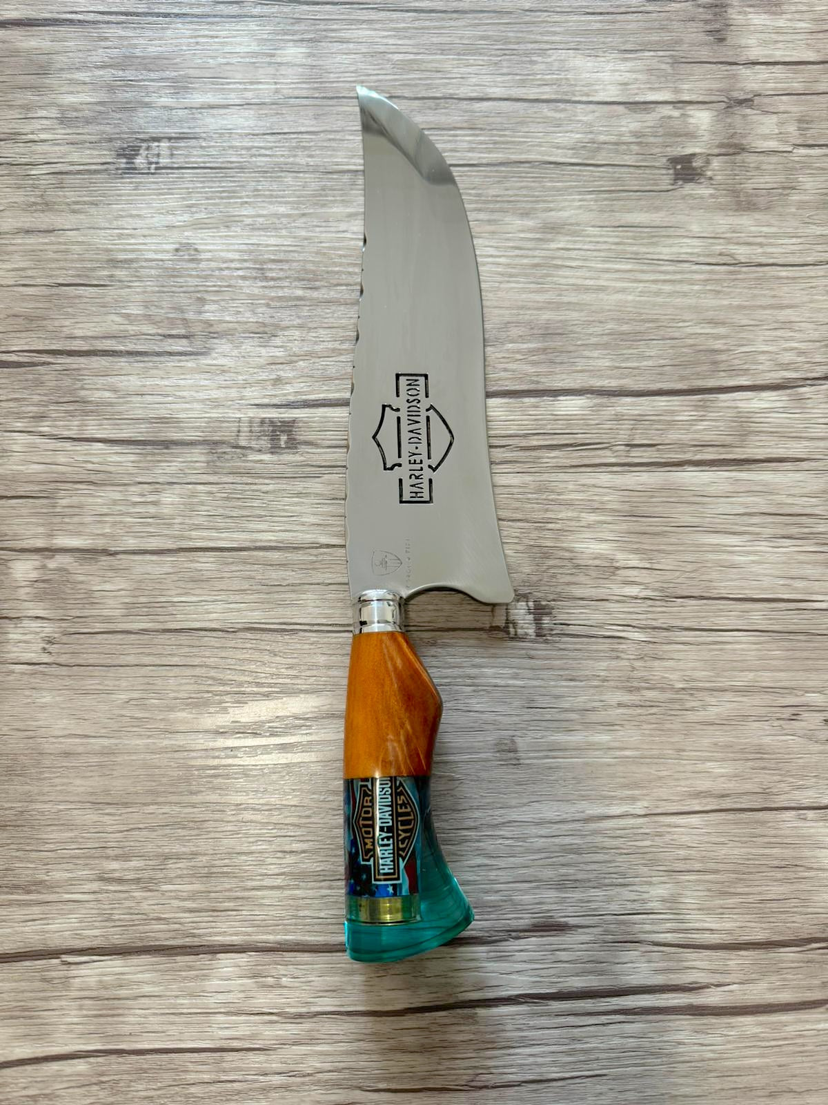 Harley Davidson BBQ knife, Stainless Steel Blade, Hybrid Handle, 380mm, SS10-044