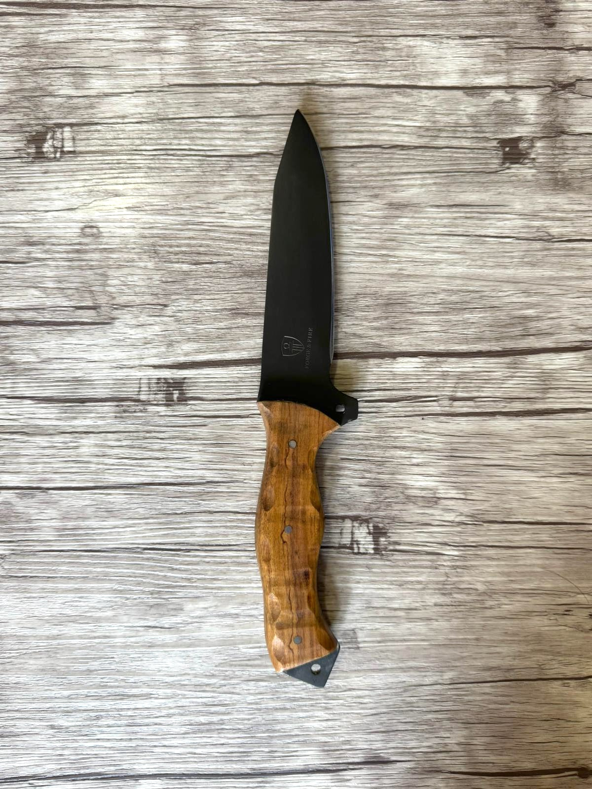 Tatical knife 6", Phosphated Carbon Steel Blade, FullTang Wood handle, 300mm, CS06-010