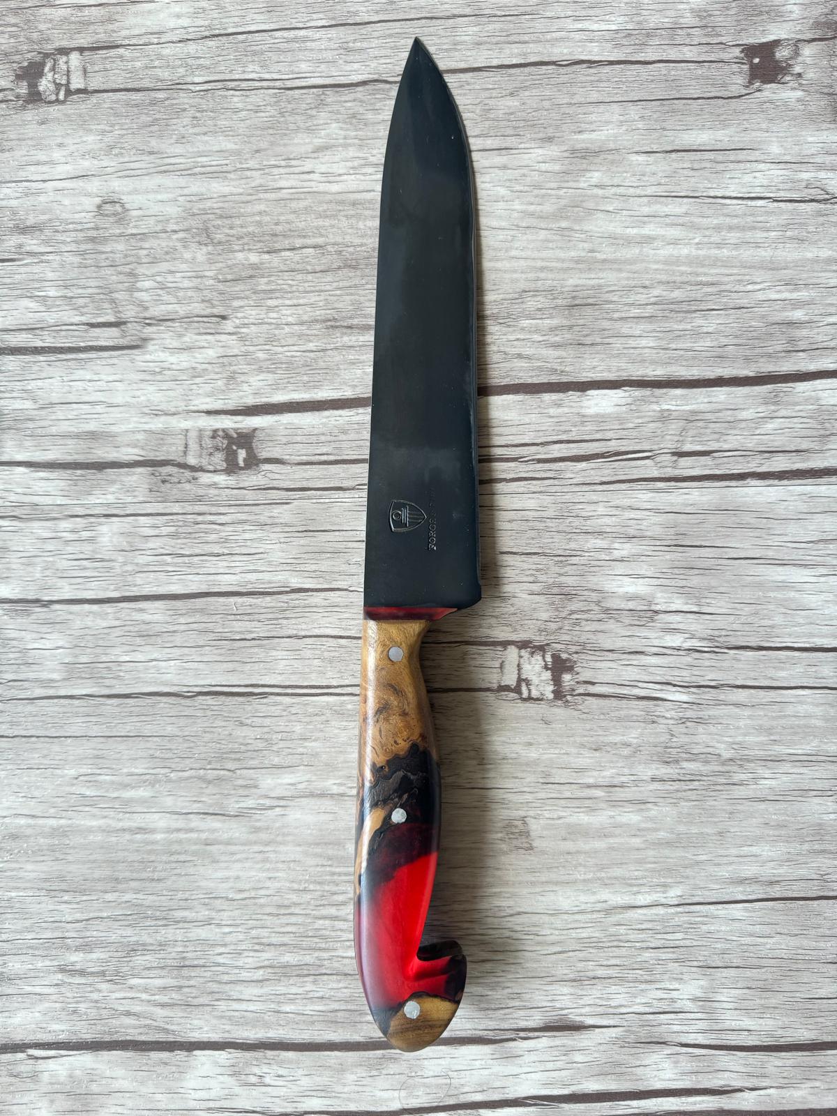 Sorocabano knife 8", Carbon steel blade, Hybrid Handle, FullTang 304mm, CS8-006