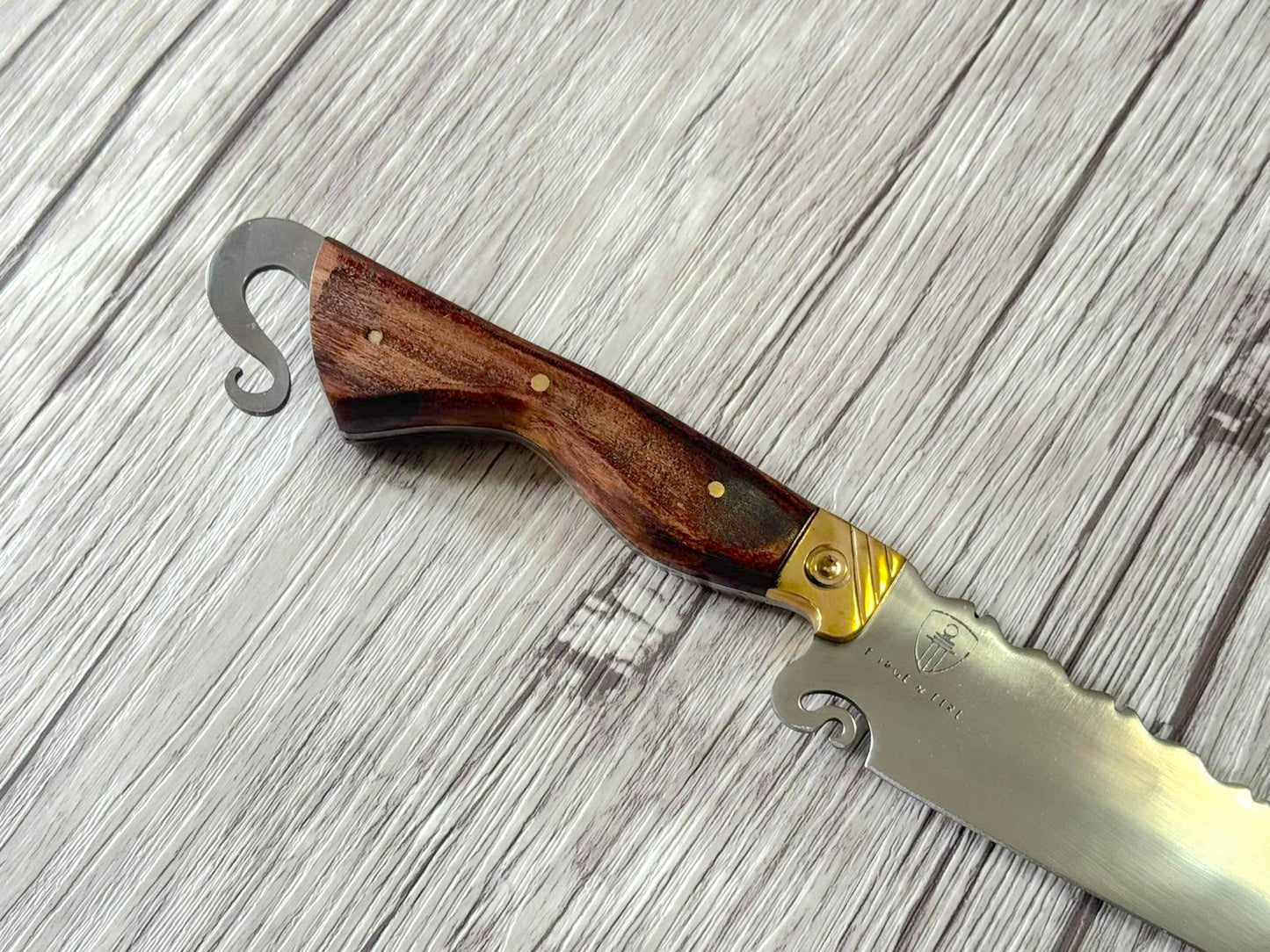 Rabo de Galo Knife, 8" Stainless Steel Blade, FullTang Wood Handle, 340mm, SS08-058