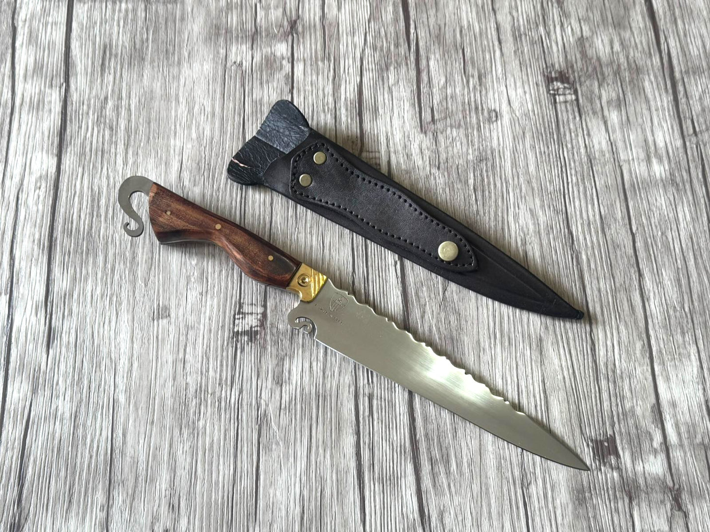Rabo de Galo Knife, 8" Stainless Steel Blade, FullTang Wood Handle, 340mm, SS08-058