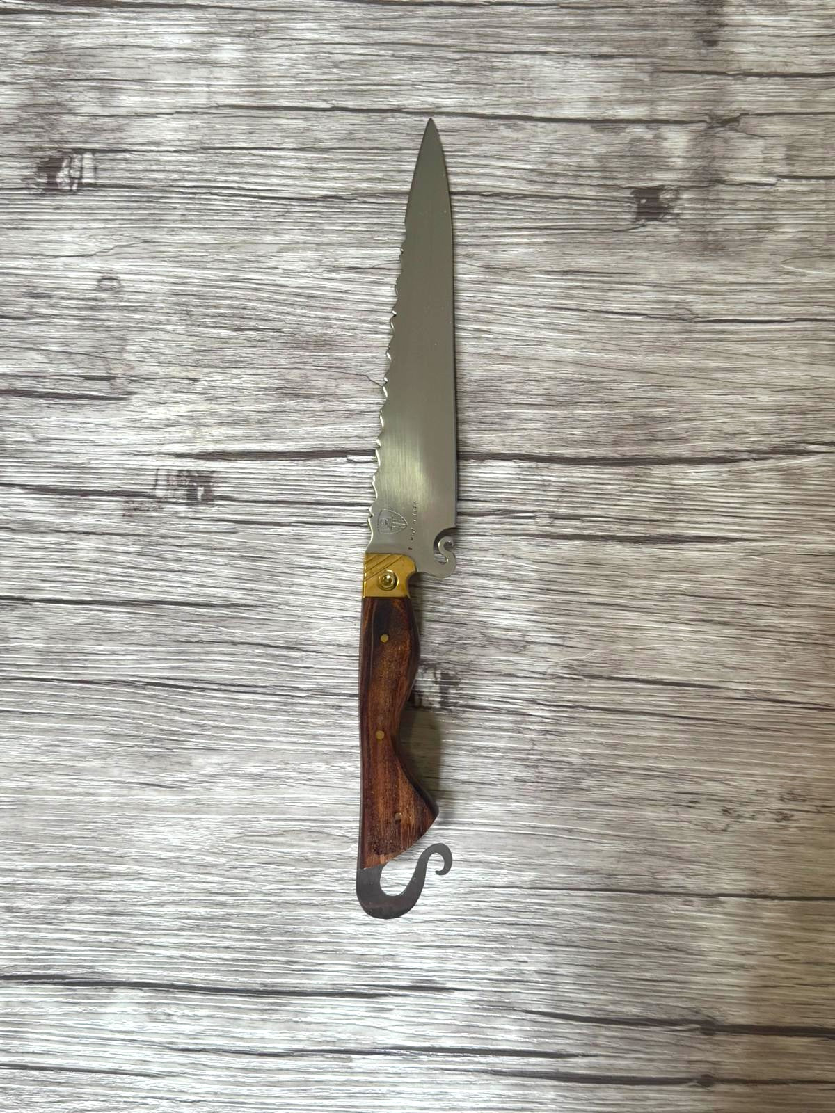 Rabo de Galo Knife, 8" Stainless Steel Blade, FullTang Wood Handle, 340mm, SS08-058