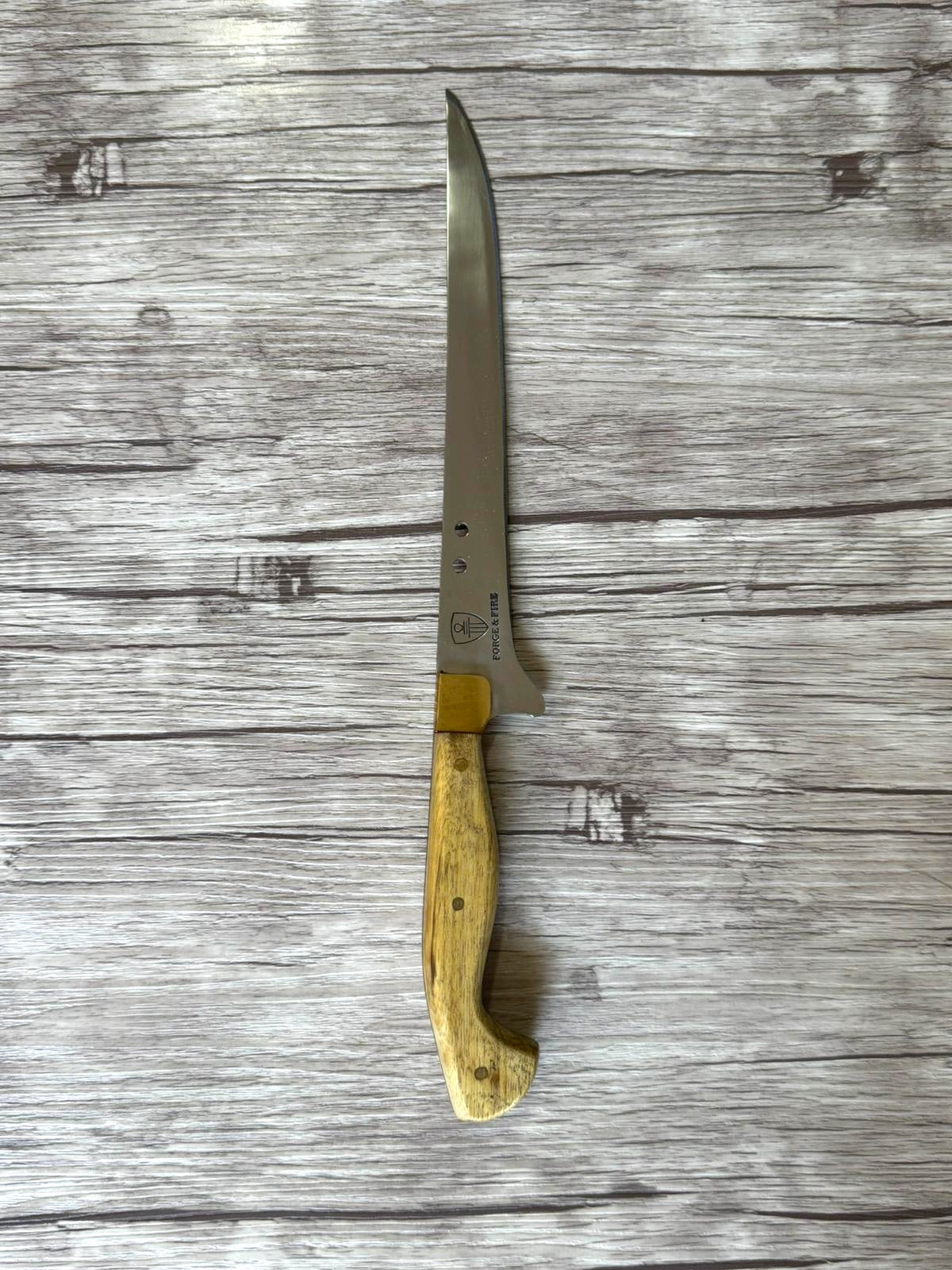 Skinner Knife, 8" Stainless Steel Blade, FullTang Wood Handle, 330mm, SS08-069