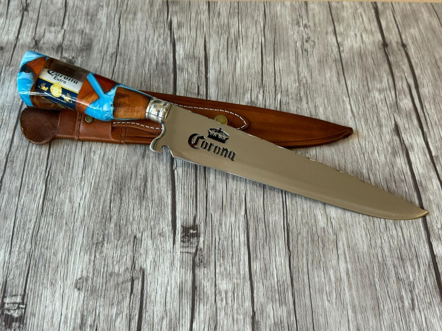 Picanha Knife Corona, 10" Stainless Steel Blade, Hybrid Handle, 390mm, SS10-036