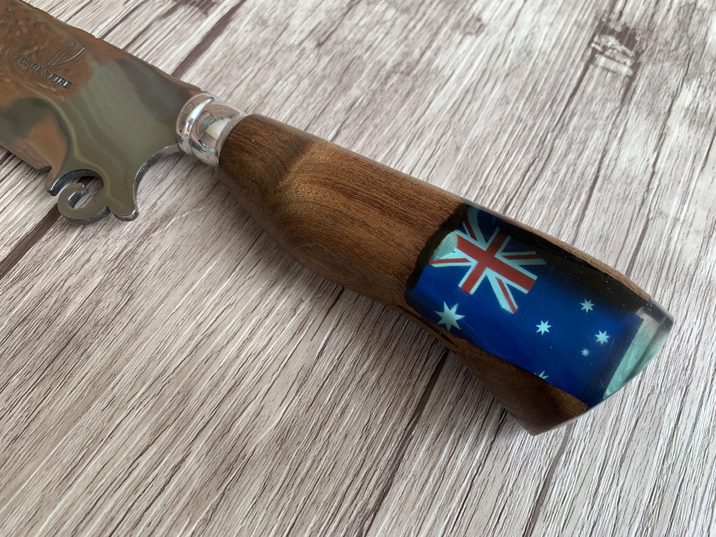 Picanha Knife Australia, 8" Stainless Steel Blade, Hybrid Wood & Resin Handle, 330, SS8-026