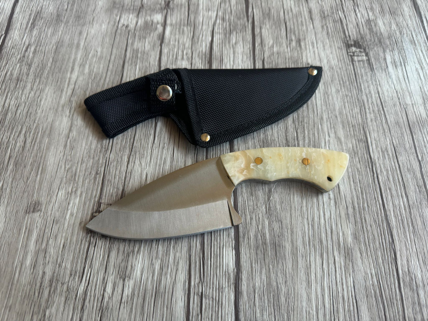 Mini Coreadeira Knife, 4,5" Stainless Steel Blade, Clear Resin Handle, 205mm, SS4-032A