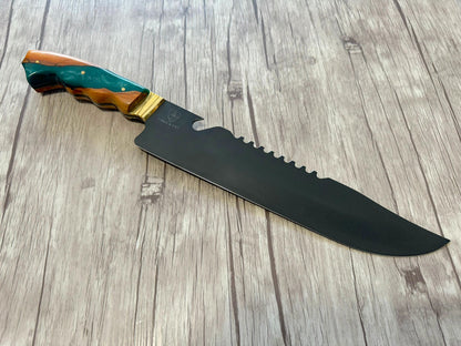 Bowie Knife 11", Phosphated Carbon steel blade, Hybrid Handle, 420mm, CS11-007A
