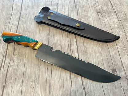 Bowie Knife 11", Phosphated Carbon steel blade, Hybrid Handle, 420mm, CS11-007A
