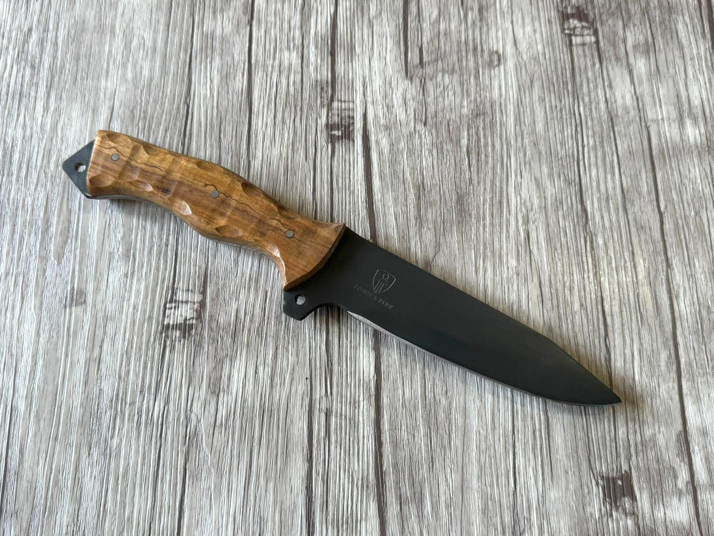 Tatical knife 6", Phosphated Carbon Steel Blade, FullTang Wood handle, 300mm, CS06-010