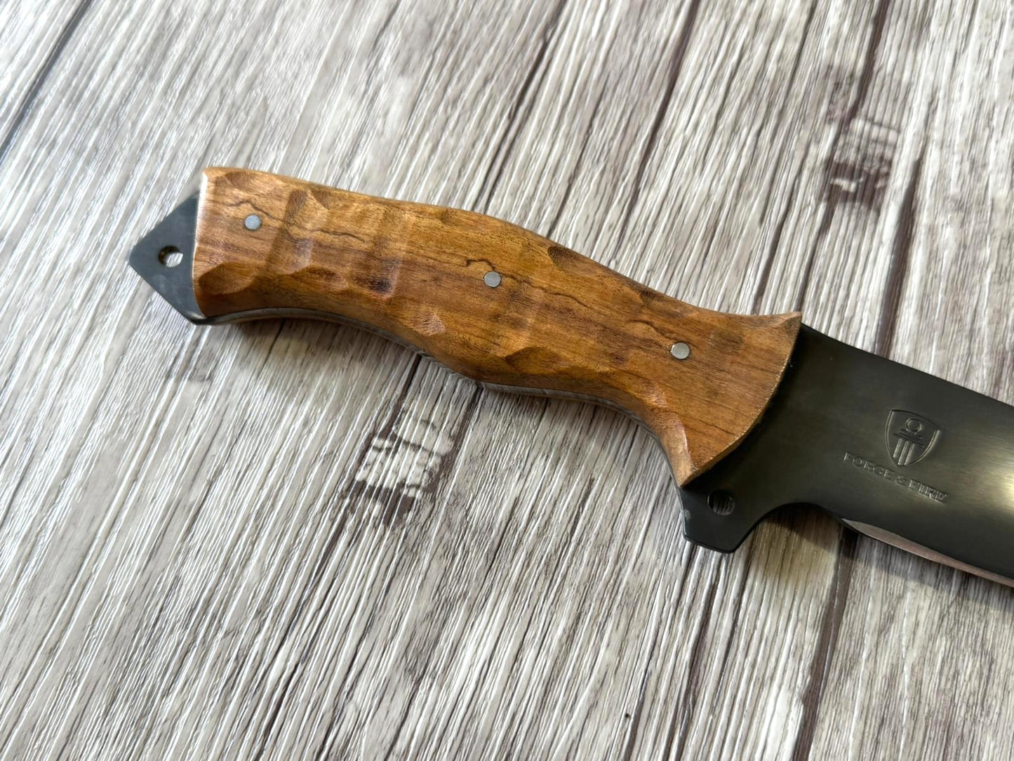 Tatical knife 6", Phosphated Carbon Steel Blade, FullTang Wood handle, 300mm, CS06-010