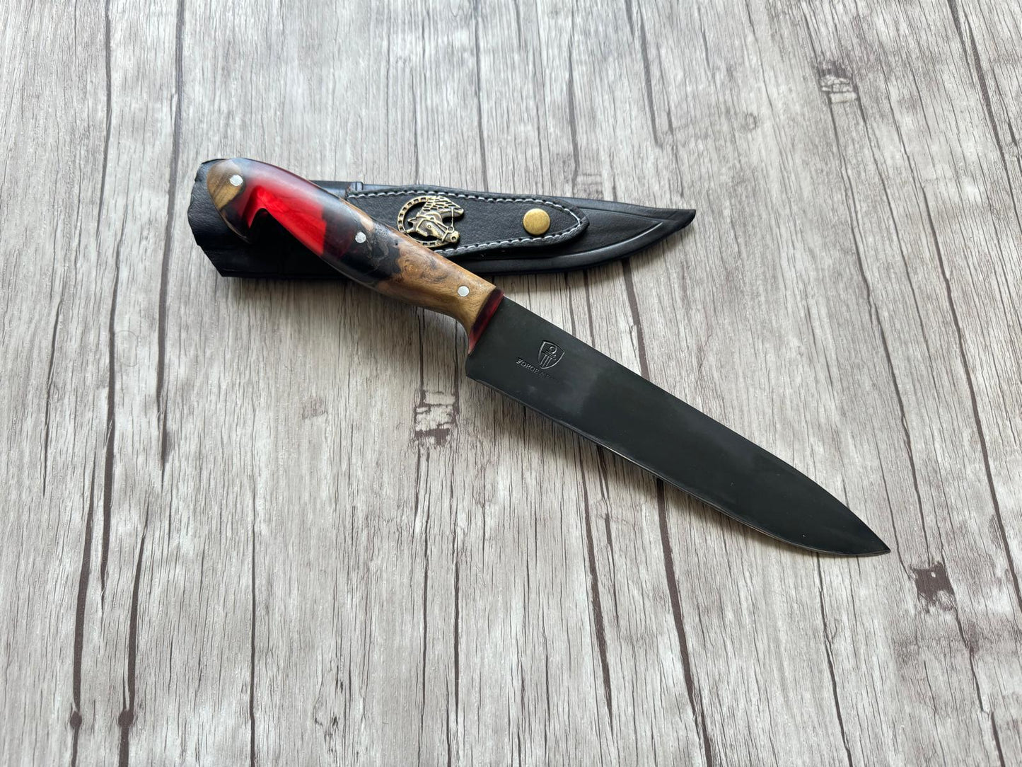 Sorocabano knife 8", Carbon steel blade, Hybrid Handle,  FullTang 304mm,  CS8-006