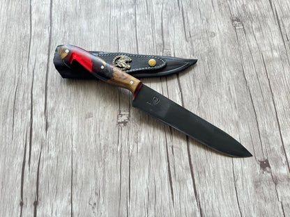Sorocabano knife 8", Carbon steel blade, Hybrid Handle,  FullTang 304mm,  CS8-006