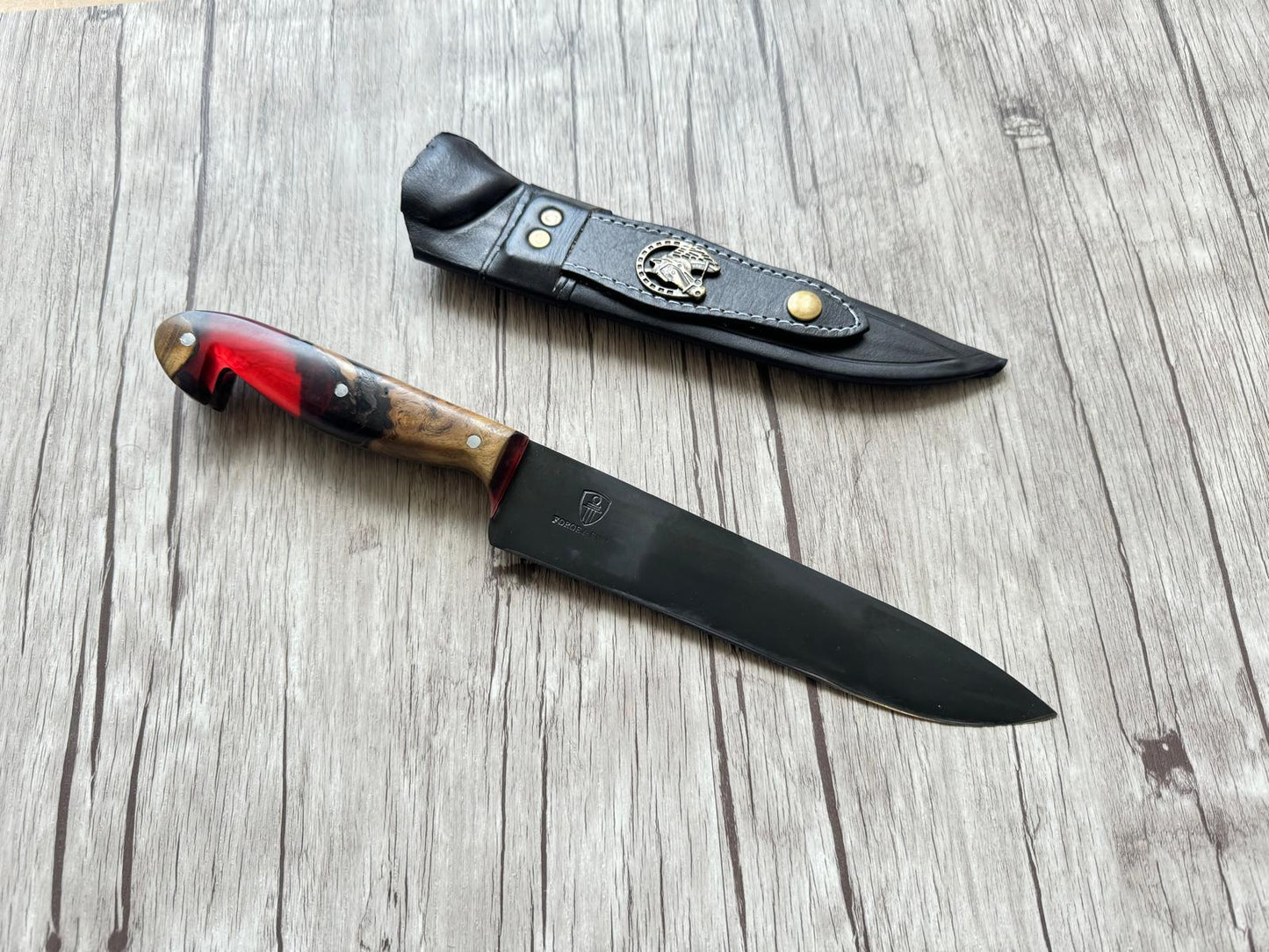 Sorocabano knife 8", Carbon steel blade, Hybrid Handle,  FullTang 304mm,  CS8-006
