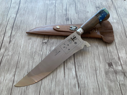 Picanha Knife Australia, 10" Stainless Steel Blade, Hybrid Wood & Resin Handle, 390mm, SS10-025