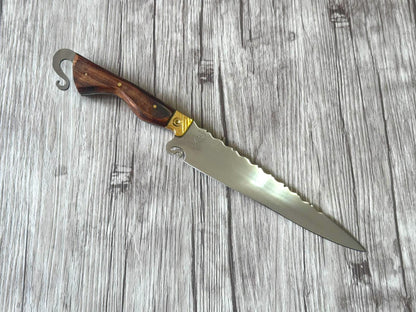 Rabo de Galo Knife, 8" Stainless Steel Blade, FullTang Wood Handle, 340mm, SS08-058