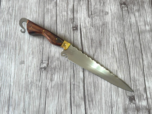 Rabo de Galo Knife, 8" Stainless Steel Blade, FullTang Wood Handle, 340mm, SS08-058