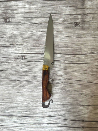 Rabo de Galo Knife, 8" Stainless Steel Blade, FullTang Wood Handle, 340mm, SS08-058