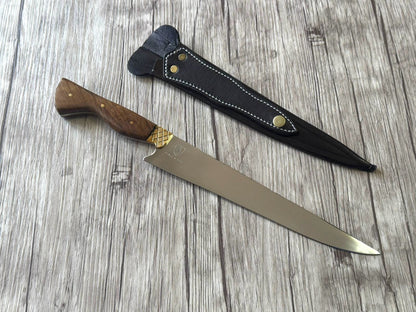Gaucho knife, 10" Stainless Steel Blade, FullTang Wood Handle, 370mm, SS10-034