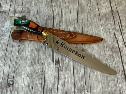 Picanha Knife Heineken, 10" Stainless Steel Blade, Hybrid Handle, 390mm, SS10-037