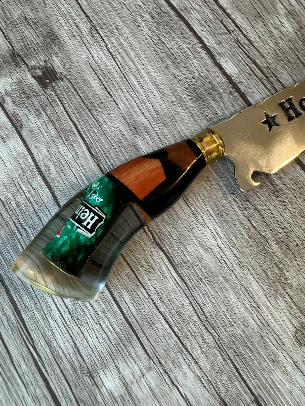 Picanha Knife Heineken, 10" Stainless Steel Blade, Hybrid Handle, 390mm, SS10-037
