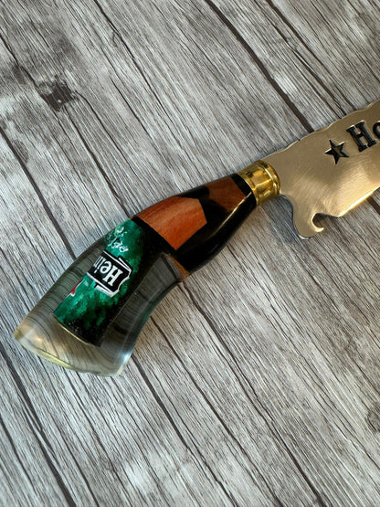 Picanha Knife Heineken, 10" Stainless Steel Blade, Hybrid Handle, 390mm, SS10-037