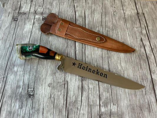 Picanha Knife Heineken, 10" Stainless Steel Blade, Hybrid Handle, 390mm, SS10-037