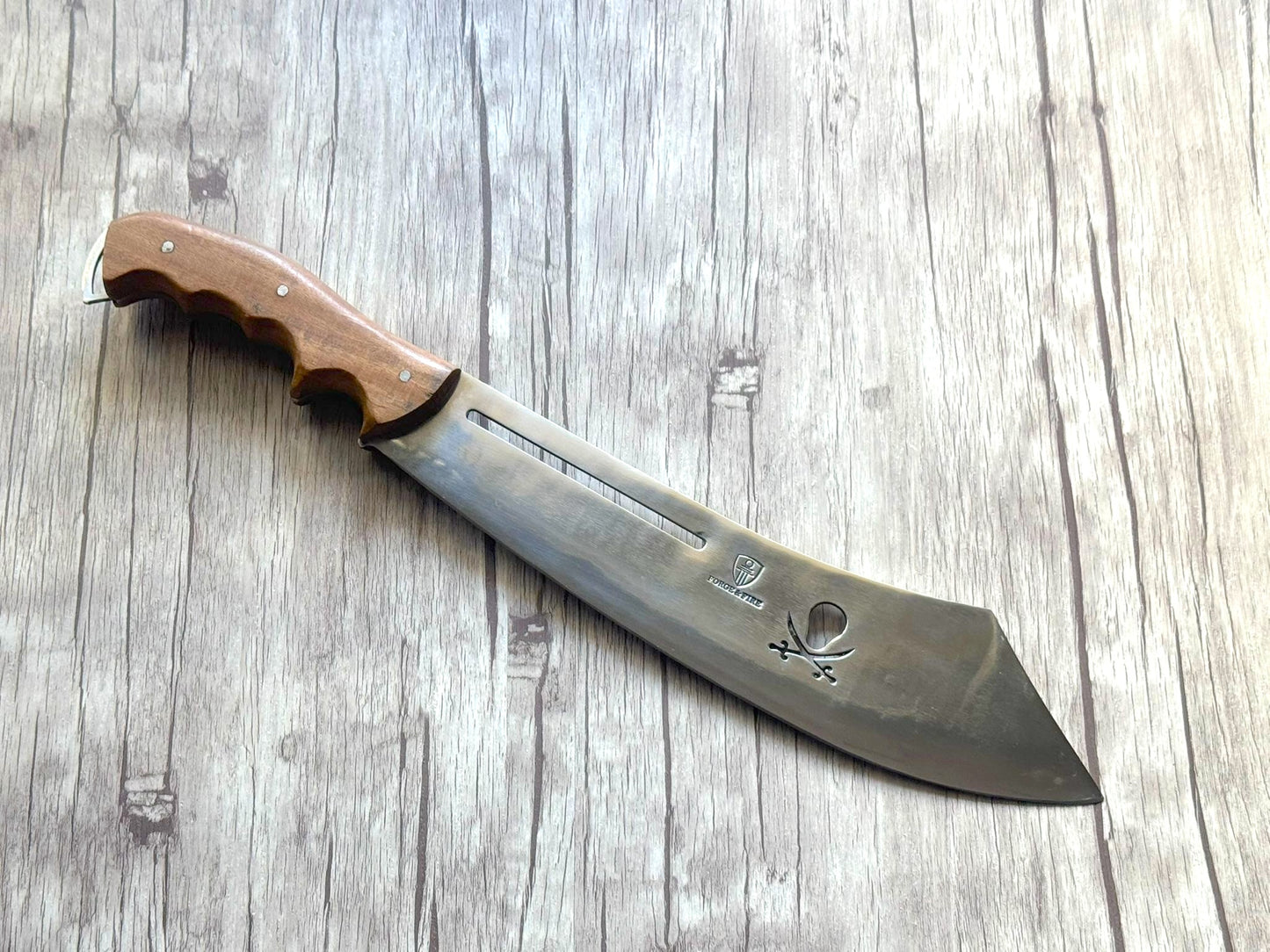 Pirate Machete, 12" Stainless Steel Blade, FullTang Wood Handle, 440mm, SS12-057