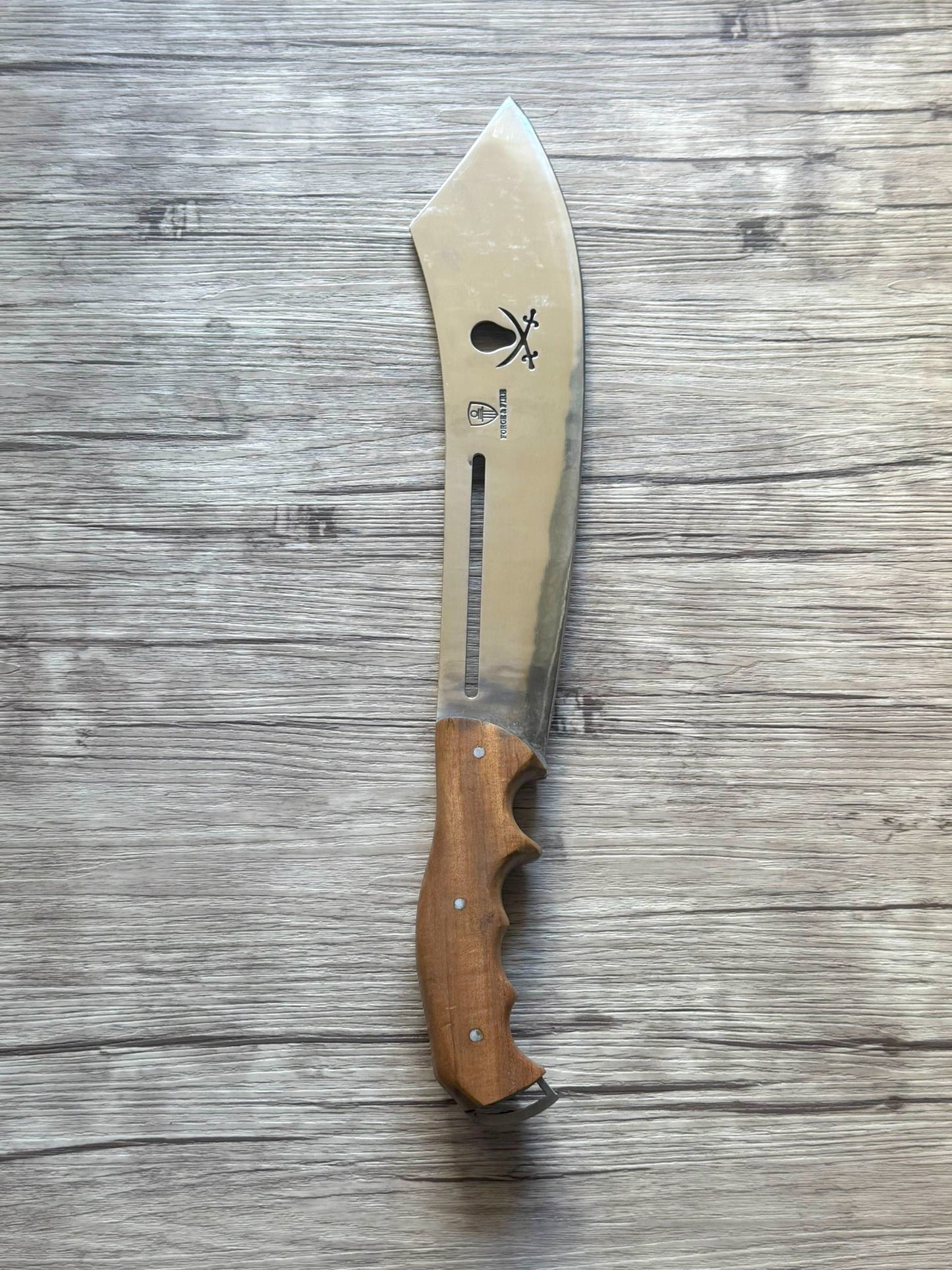 Pirate Machete, 12" Stainless Steel Blade, FullTang Wood Handle, 440mm, SS12-057