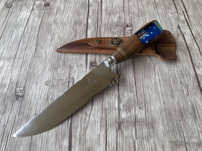 Picanha Knife Australia, 8" Stainless Steel Blade, Hybrid Wood & Resin Handle, 330, SS8-026