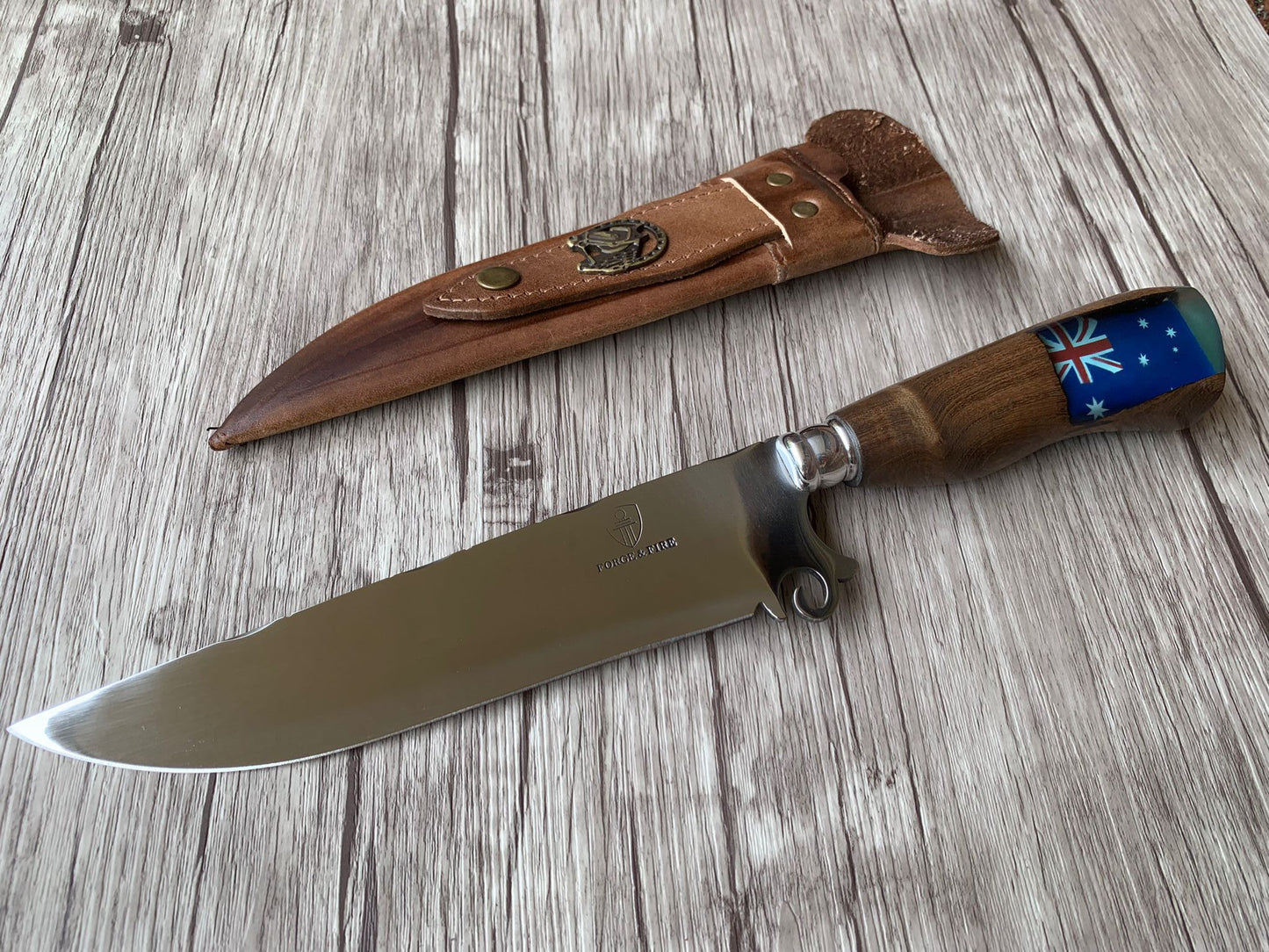 Picanha Knife Australia, 8" Stainless Steel Blade, Hybrid Wood & Resin Handle, 330, SS8-026
