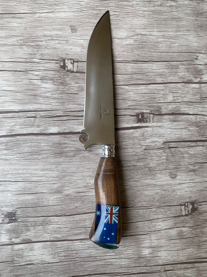Picanha Knife Australia, 8" Stainless Steel Blade, Hybrid Wood & Resin Handle, 330, SS8-026