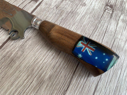 Picanha Knife Australia, 8" Stainless Steel Blade, Hybrid Wood & Resin Handle, 330, SS8-026