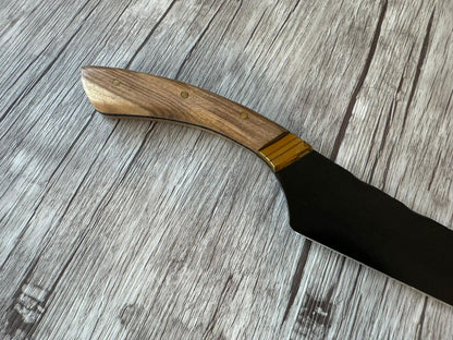 Shadowblade Full Tang knife, 9" Carbon Steel Blade, Wood Handle, 390mm, CS9-033